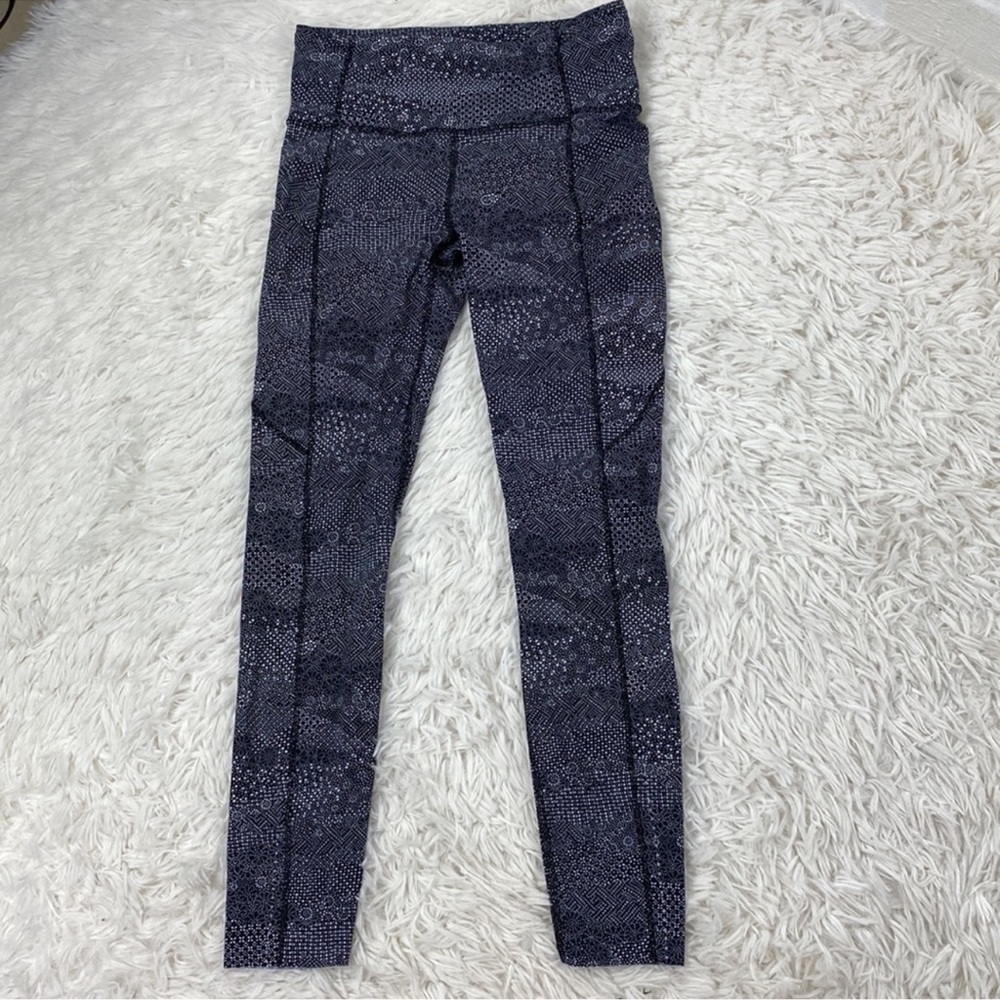 Lululemon Fast & Free 7/8 Tight II *Nulux 25" Meisai White Black